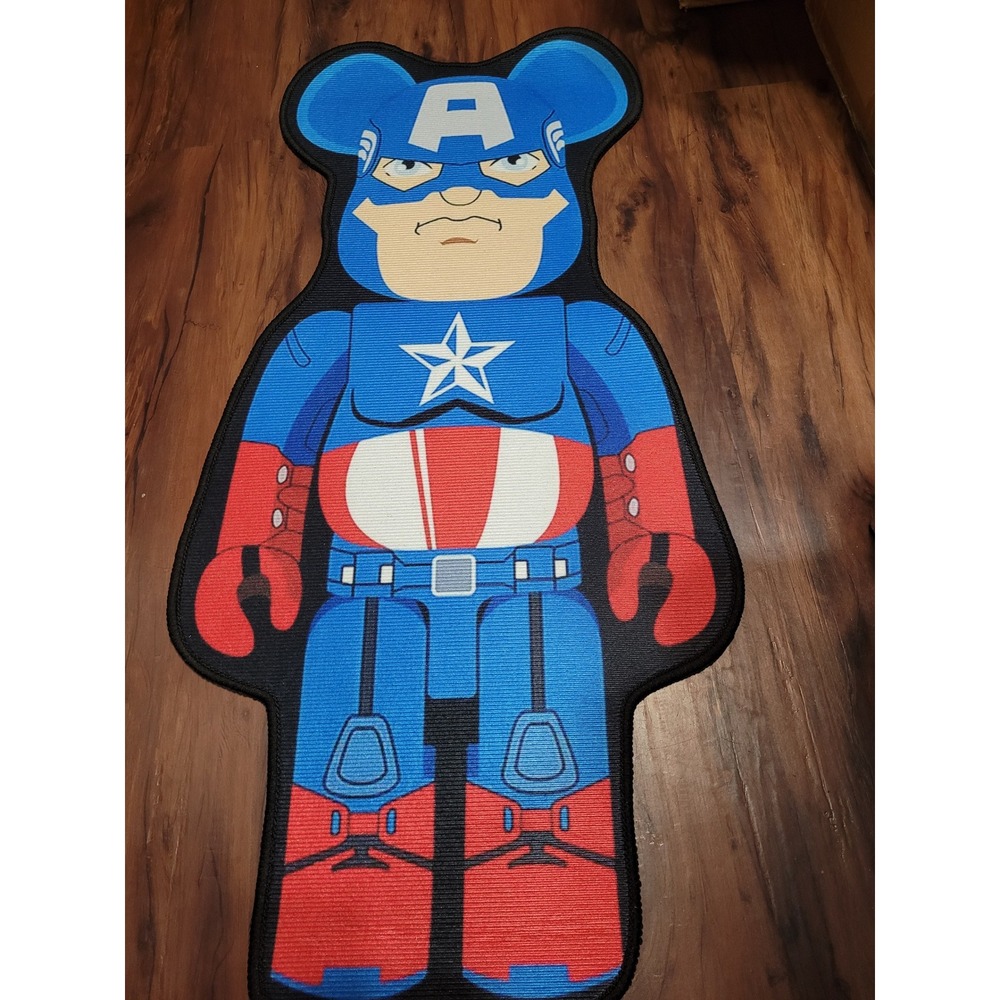 Captain America Rug Bearbrick Style Superhero Cartoon Character Decor 31"×16"